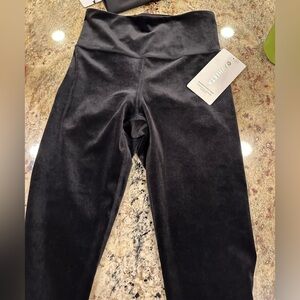 Athleta black velvet leggings